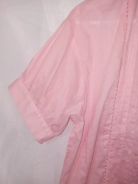 Banana Republic Voile Pleated Blouse Pink Pintuck Top S Coastal Preppy NEW - Picture 3 of 11